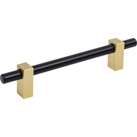 Jeffrey Alexander 128 Mm Center-To-Center Matte Black W/ Brushed Gold Larkin Cabinet Bar Pull 478-128MBBG
